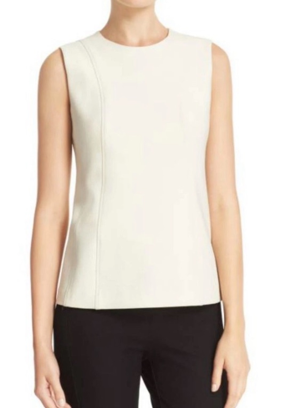Theory Hadrienne Pioneer Ivory Sleeveless Peplum Top Size 4